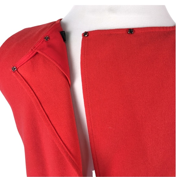 BCBGMaxAzria Mode Orange Coral Mod Tiered Open Back Retro Swing Dress size 6 - Picture 9 of 14